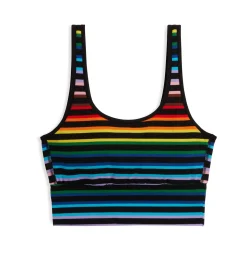 TomboyX Longline Scoop Bra - Progress Pride Stripes Discount
