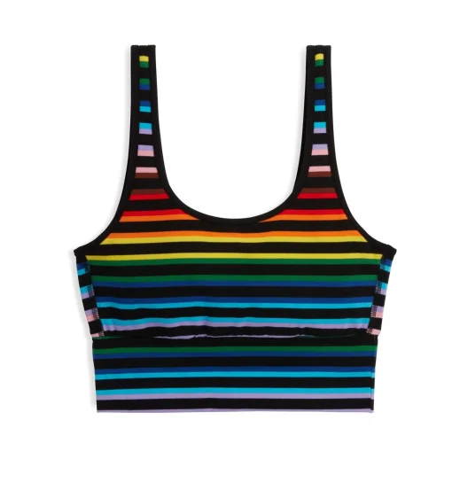 TomboyX Longline Scoop Bra - Progress Pride Stripes Discount