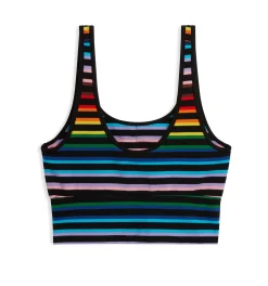 TomboyX Longline Scoop Bra - Progress Pride Stripes Discount