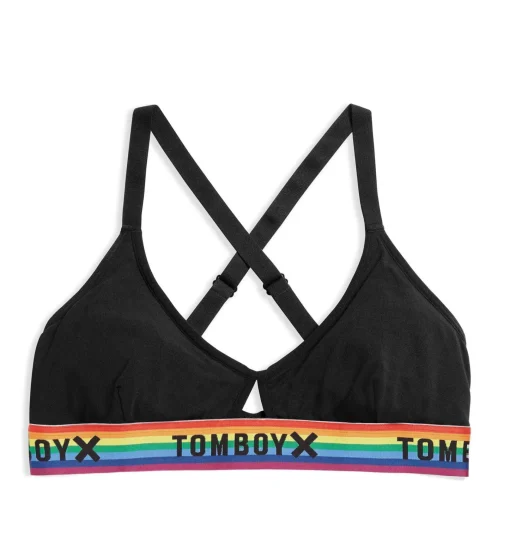 TomboyX Lounge Bralette - Modal Black Rainbow Hot