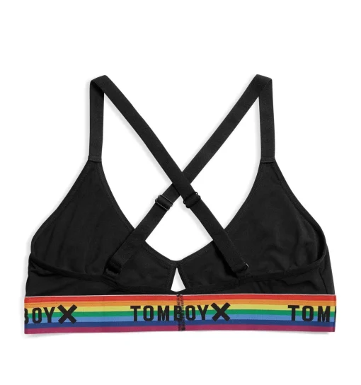 TomboyX Lounge Bralette - Modal Black Rainbow Hot
