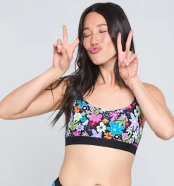 TomboyX Low Cut Soft Bra - Groovy Garden New
