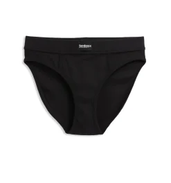 TomboyX Organic Cotton Rib High Waisted Bikini - Black Clearance