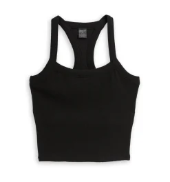 TomboyX Organic Cotton Waffle Bra Top - Black Sale
