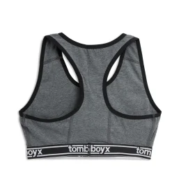 TomboyX Racerback Soft Bra - Charcoal Logo Sale