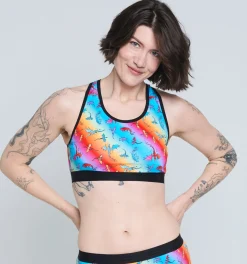 TomboyX Racerback Soft Bra - Pride Rainbow Dragon New