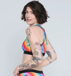 TomboyX Racerback Soft Bra - Pride Rainbow Dragon New