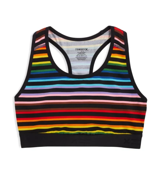 TomboyX Racerback Soft Bra - Progress Pride Stripes Best