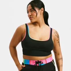 TomboyX Straight Up Longline Top - Black Rainbow Ombre Best