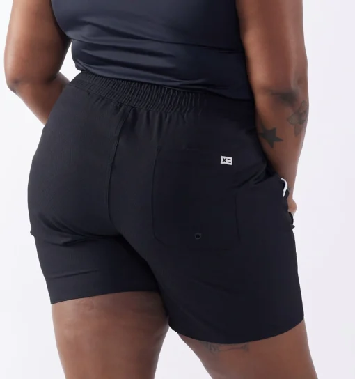 TomboyX Swim 7" Heritage Board Short - Black Novelty Outlet