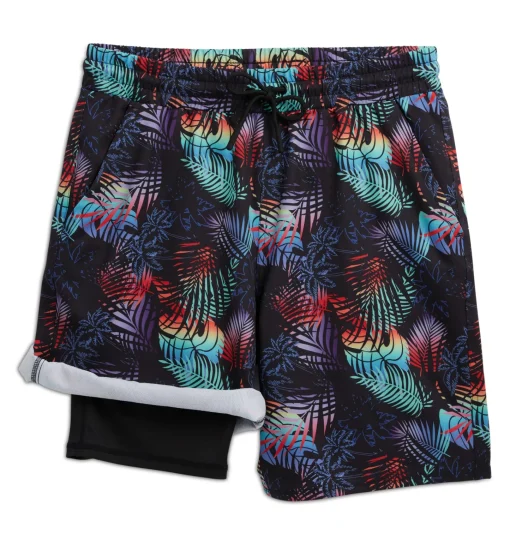 TomboyX Swim 9" Lined Board Shorts - Palm Dreams Best