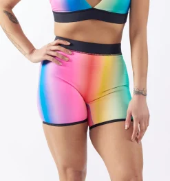 TomboyX Swim 4.5" Reversible Short - Melting Rainbow Clearance