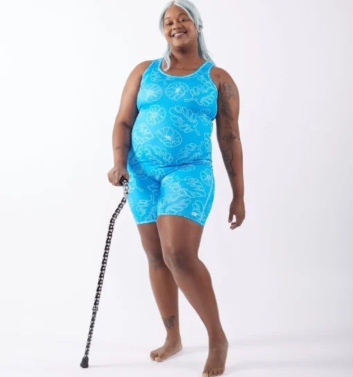 TomboyX Swim 6" Reversible Sleeveless Unisuit - Keep Palm New
