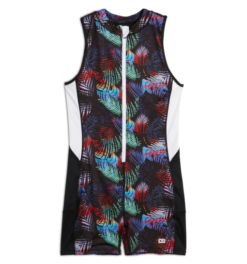 TomboyX Swim 4.5" Zip Up Unisuit - Palm Dreams New