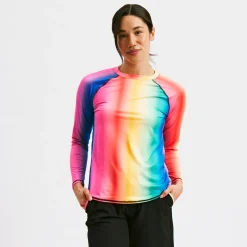 TomboyX Swim Long Sleeve Sun Guard - Melting Rainbow Clearance