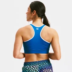 TomboyX Swim Racerback Zip Compression Top - Marina Blue Clearance