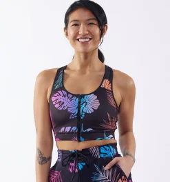 TomboyX Swim Racerback Zip Compression Top - Tropadelic Best