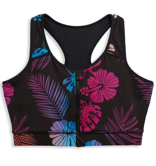TomboyX Swim Racerback Zip Compression Top - Tropadelic Best