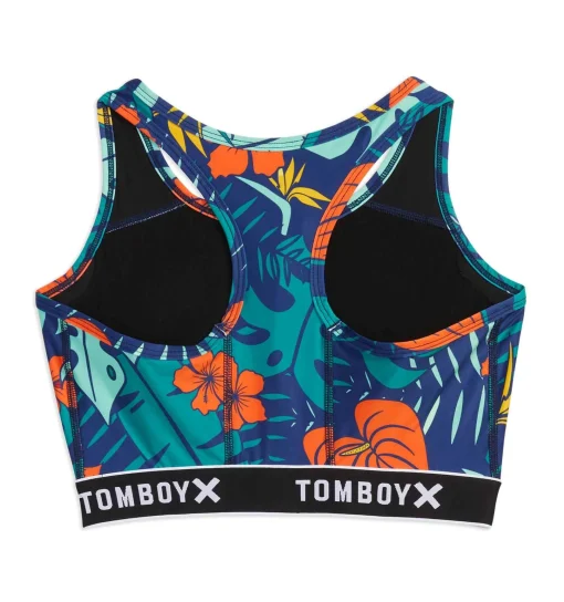 TomboyX Swim Racerback Zip Compression Top - Island Shade Outlet