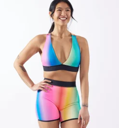 TomboyX Swim Reversible Plunge Top - Melting Rainbow Outlet