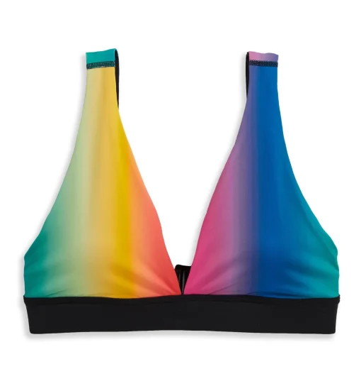 TomboyX Swim Reversible Plunge Top - Melting Rainbow Outlet