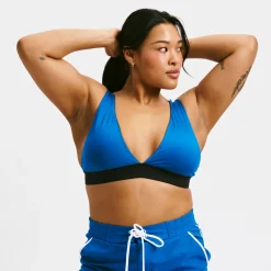 TomboyX Swim Reversible Plunge Top - Marina Blue Clearance