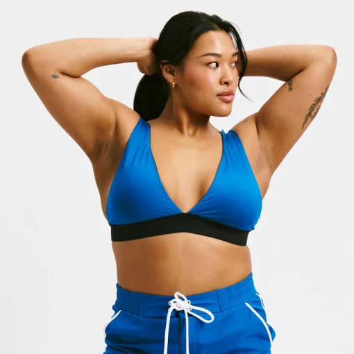 TomboyX Swim Reversible Plunge Top - Marina Blue Clearance