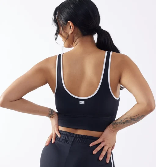 TomboyX Swim Straight Up Longline Top - Black Novelty Sale