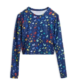 TomboyX Swim Sun Shield Crop Top - Poppin' Bubbles Best