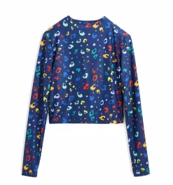 TomboyX Swim Sun Shield Crop Top - Poppin' Bubbles Best