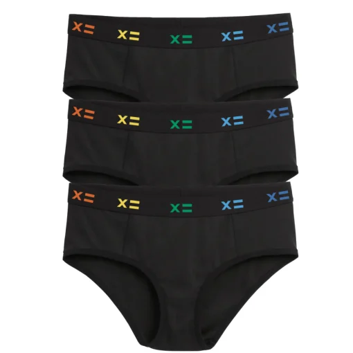 TomboyX Tucking Cheeky Hipster 3-Pack - Black X= Rainbow Hot