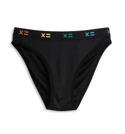 TomboyX Tucking High Leg Bikini - Black X= Rainbow Fashion