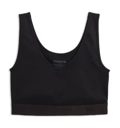 TomboyX V Neck Compression Top - Black Best